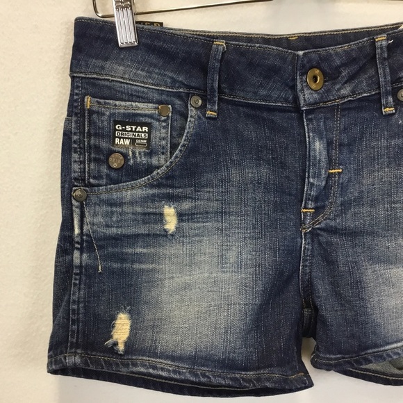 G-Star Raw 3301 Denim Arc Shorts Distressed Faded - Picture 4 of 15